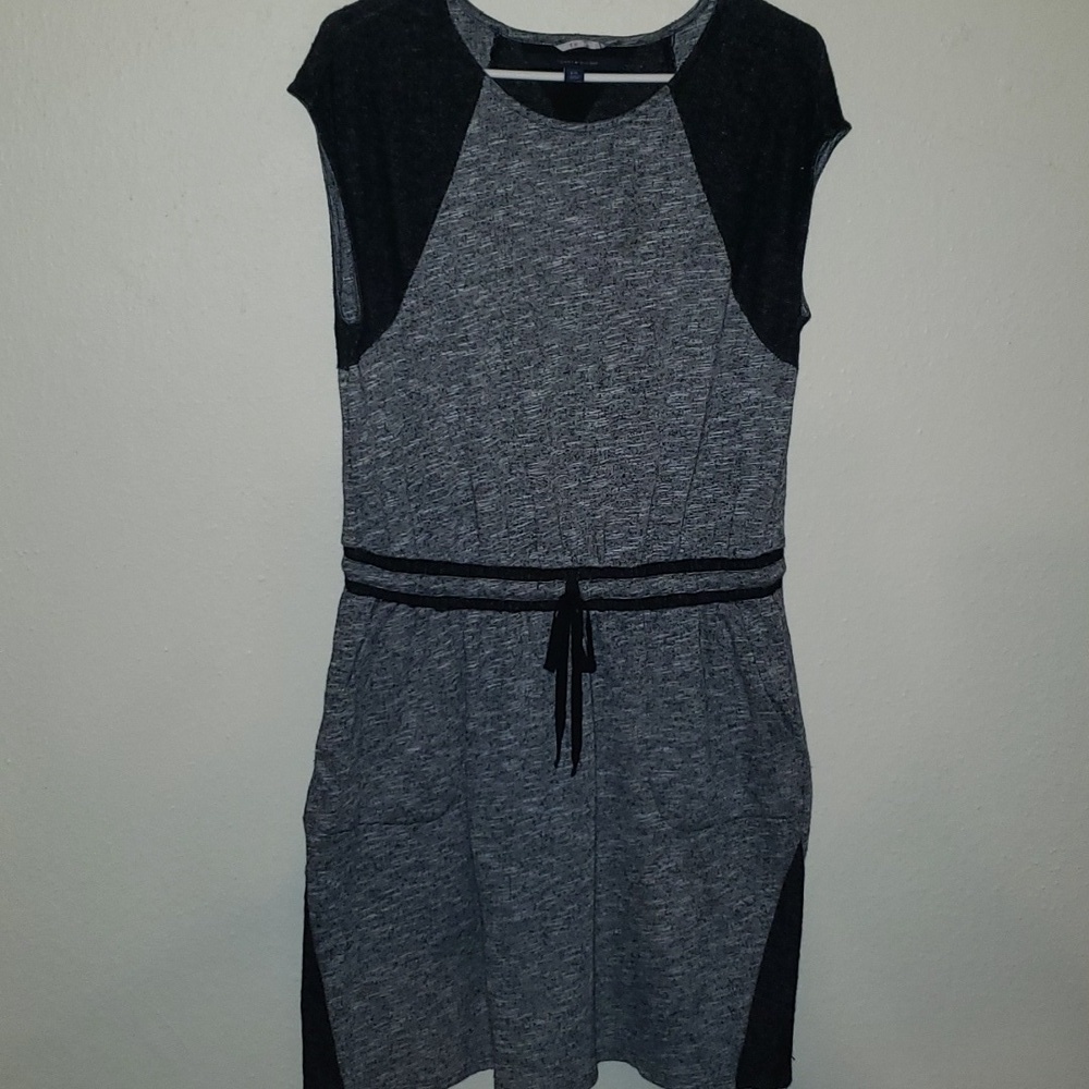 Tommy Hilfiger Dress Black Heathered Gray Womens Leisure Pockets Athluxe Women